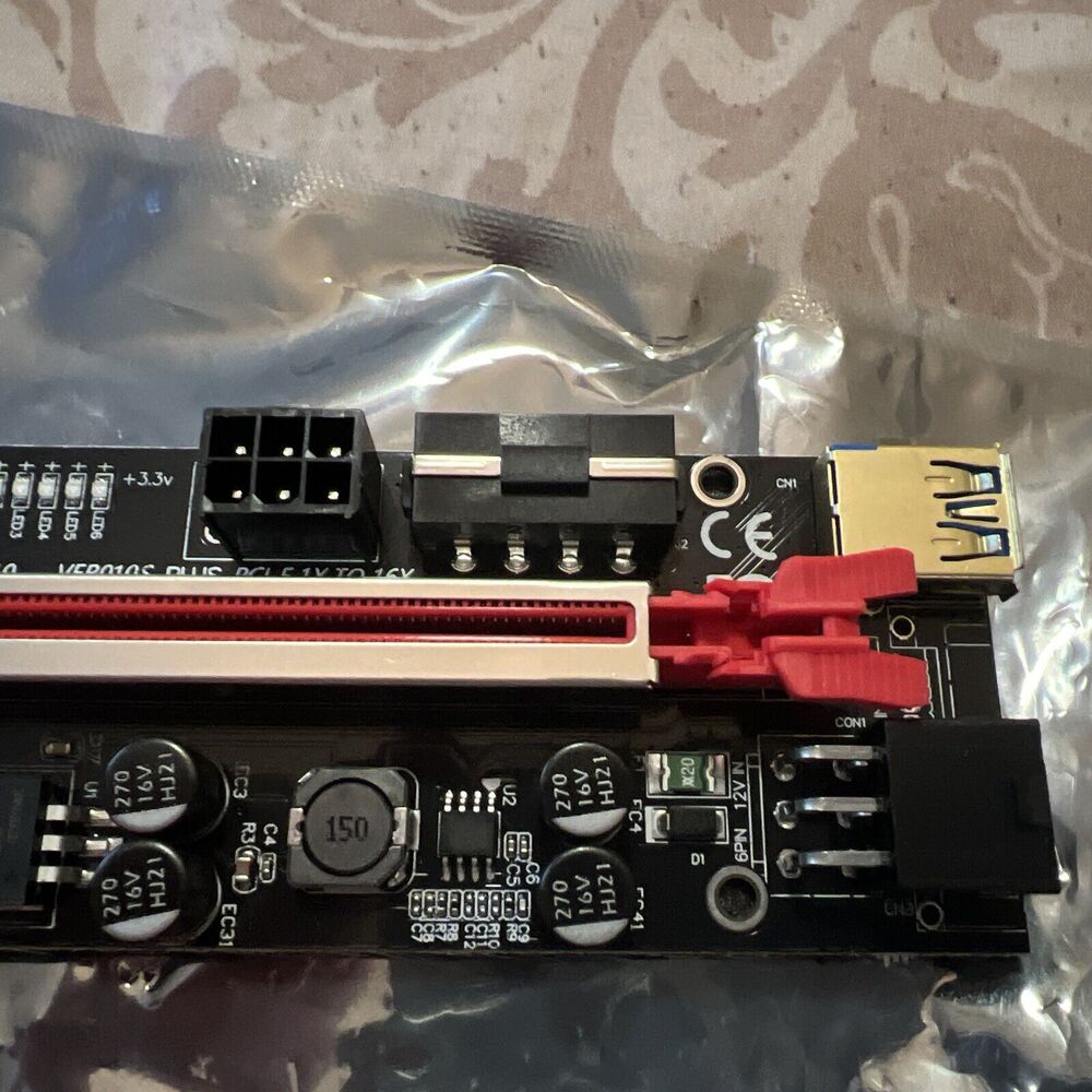 PCI-E 1x to 16x Powered USB3.0 GPU Riser Extender Adapter Card - Picture 7 of 16